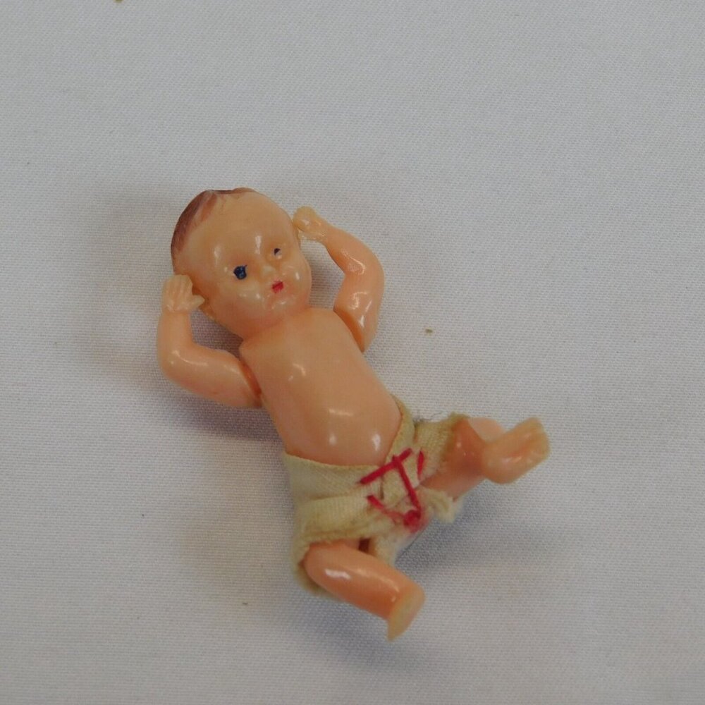 Lot of 3 Creepy Miniature Babydolls Dollhouse Size 1 Articulated Jointed Tiny - Picture 6 of 9